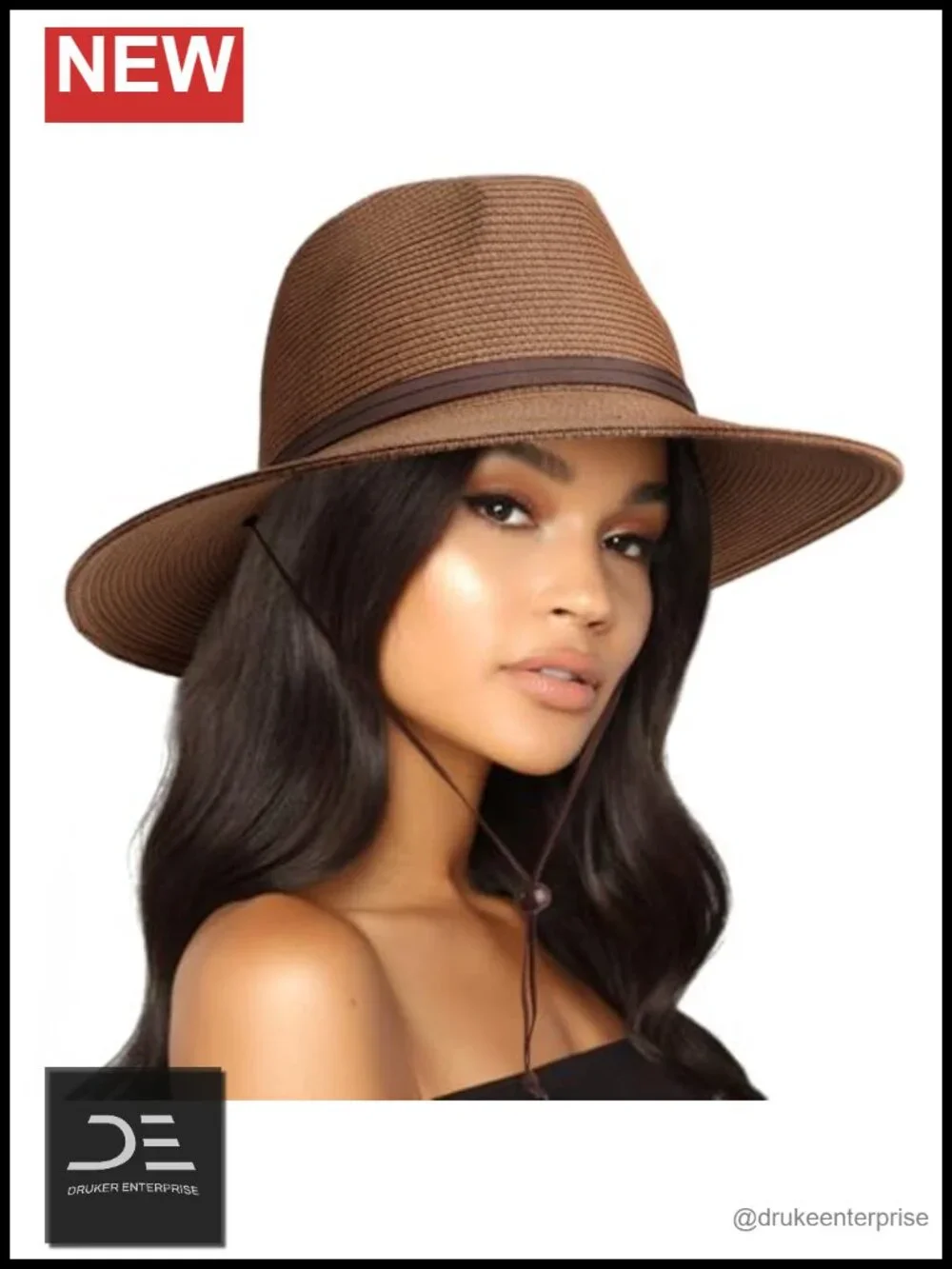 Straw Fedora Panama Hat Wide Brim Roll Up UPF 50+ Sun Hat